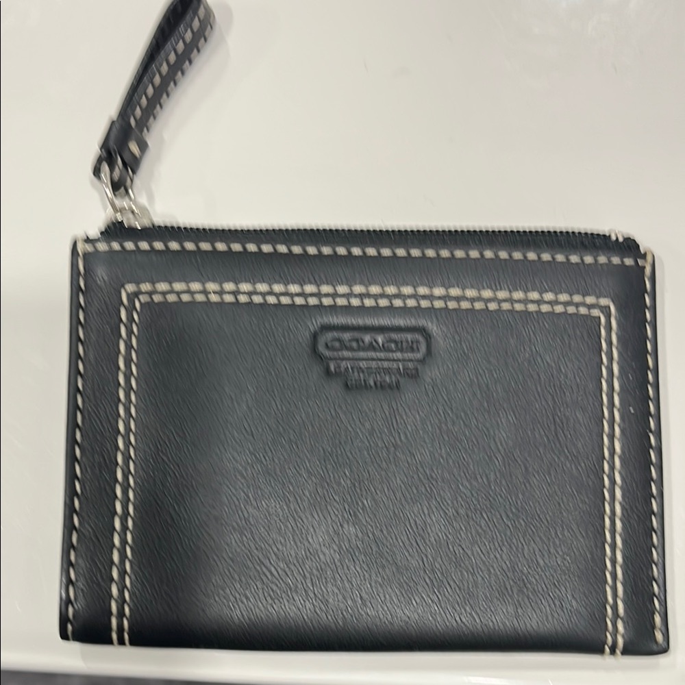 Coach Black Leather Wristlet